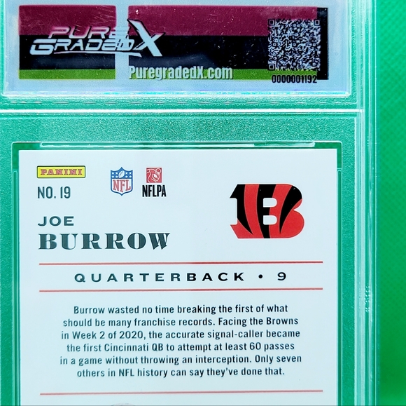 Joe Burrow 2020 Panini Chronicles #19 Rookie RC -PGX 10 Gem Mint - Picture 4 of 6